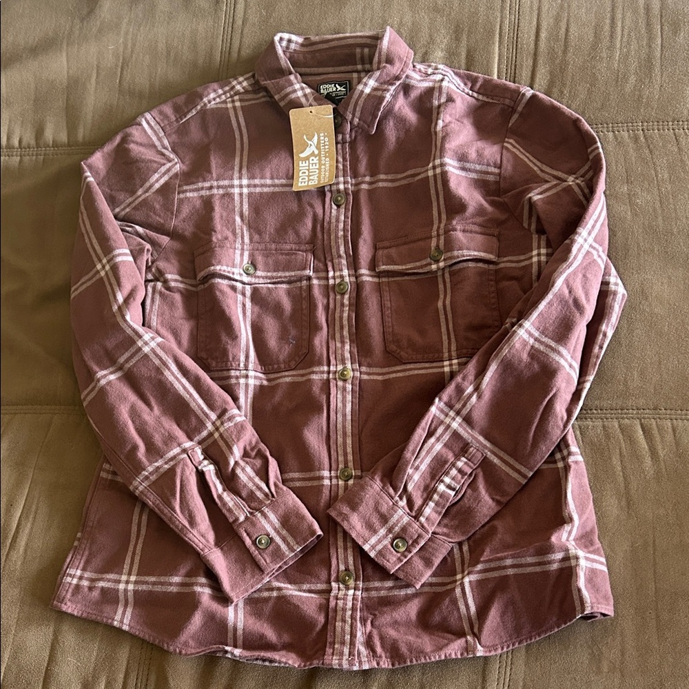Eddie Bauer Mauve Plaid Shirt